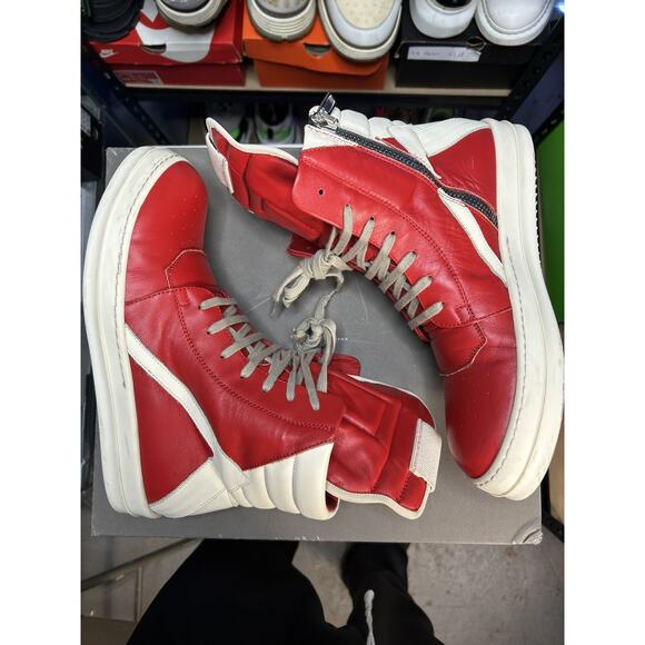 Rick Owens Geobasket Carnelian Red/Milk Sneaker Size 8 US 41 EU main image 8